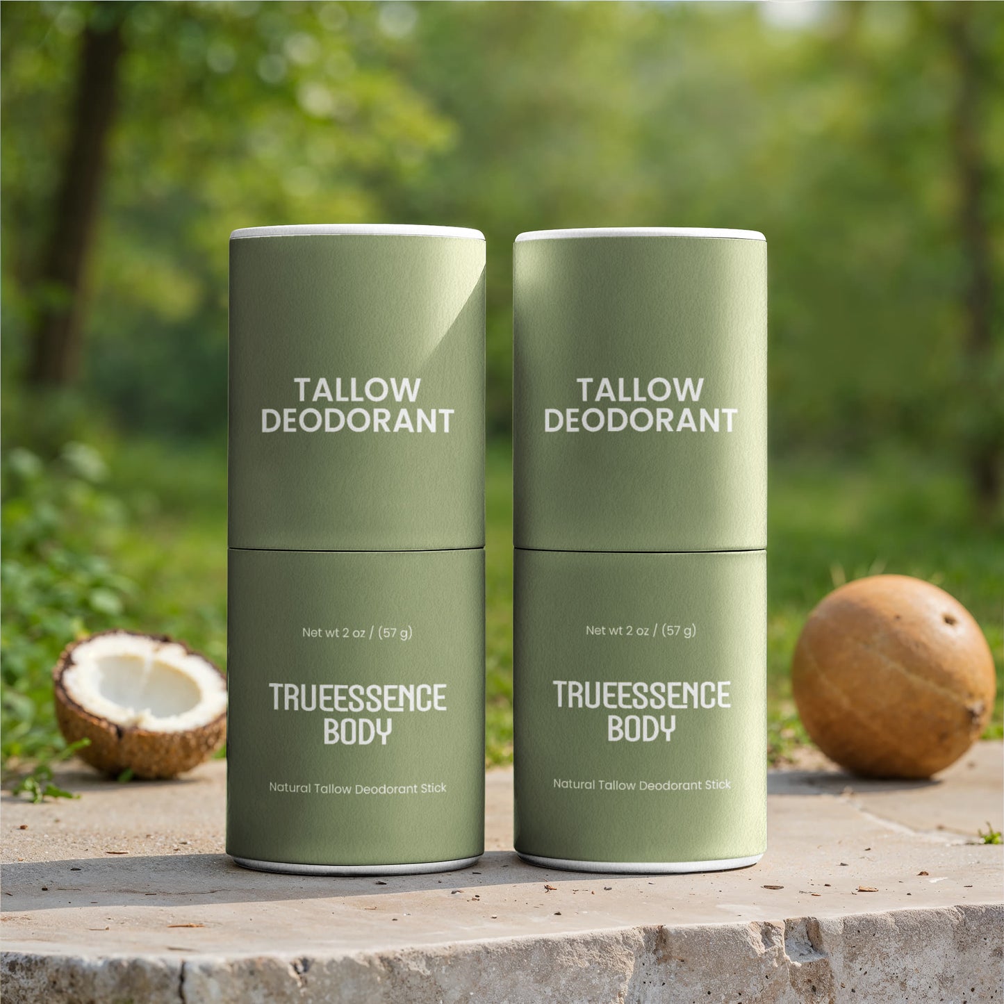 2 Pack Natural Tallow Deodorant Stick