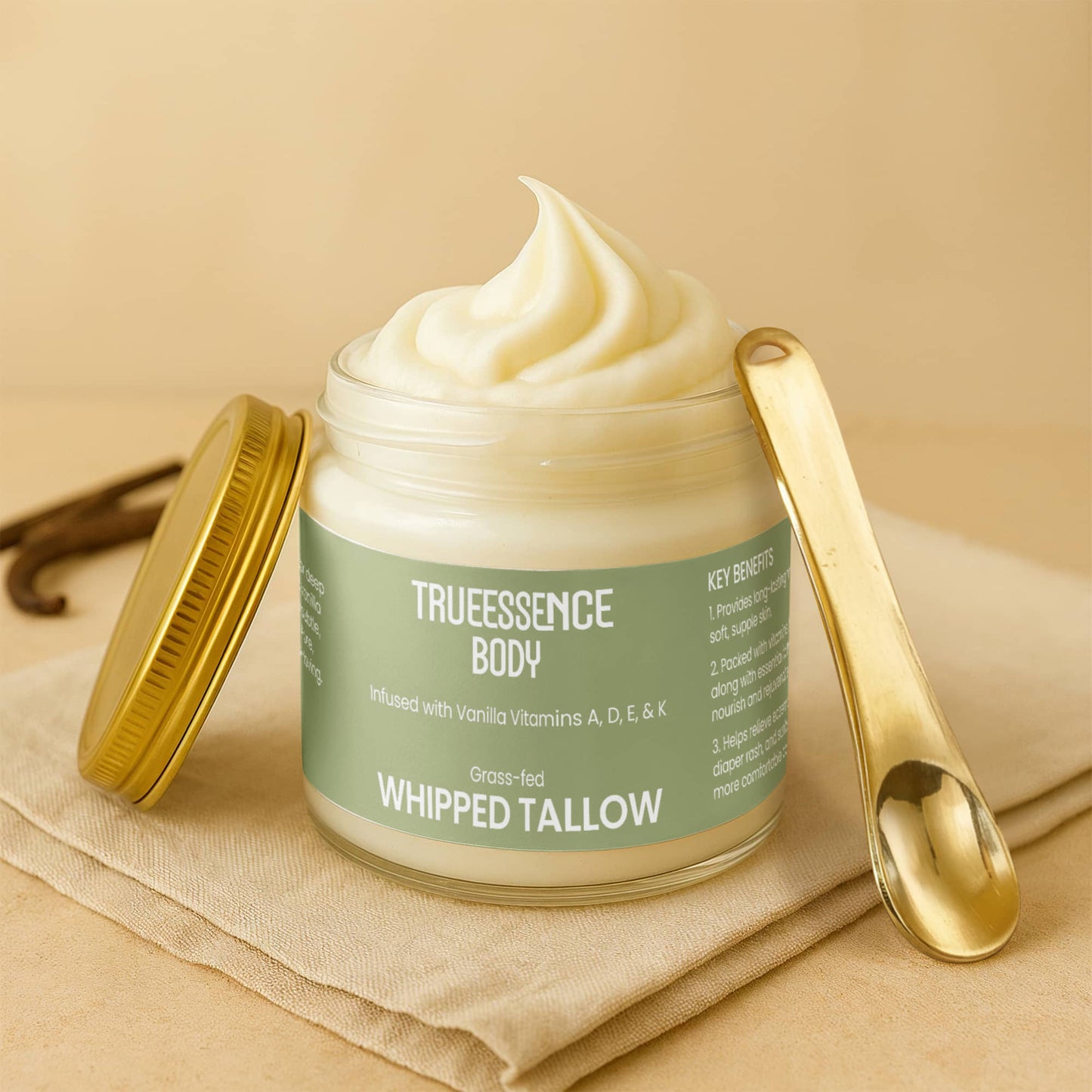 Whipped Grass-Fed Tallow Balm with Vanilla Bean